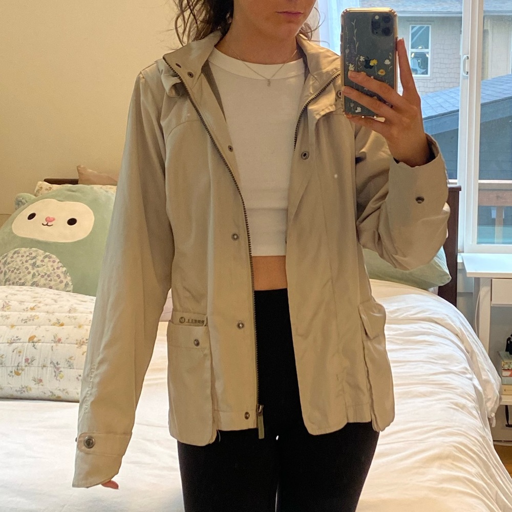 Merrell | Hooded Rain coat Jacket Tan with Pockets